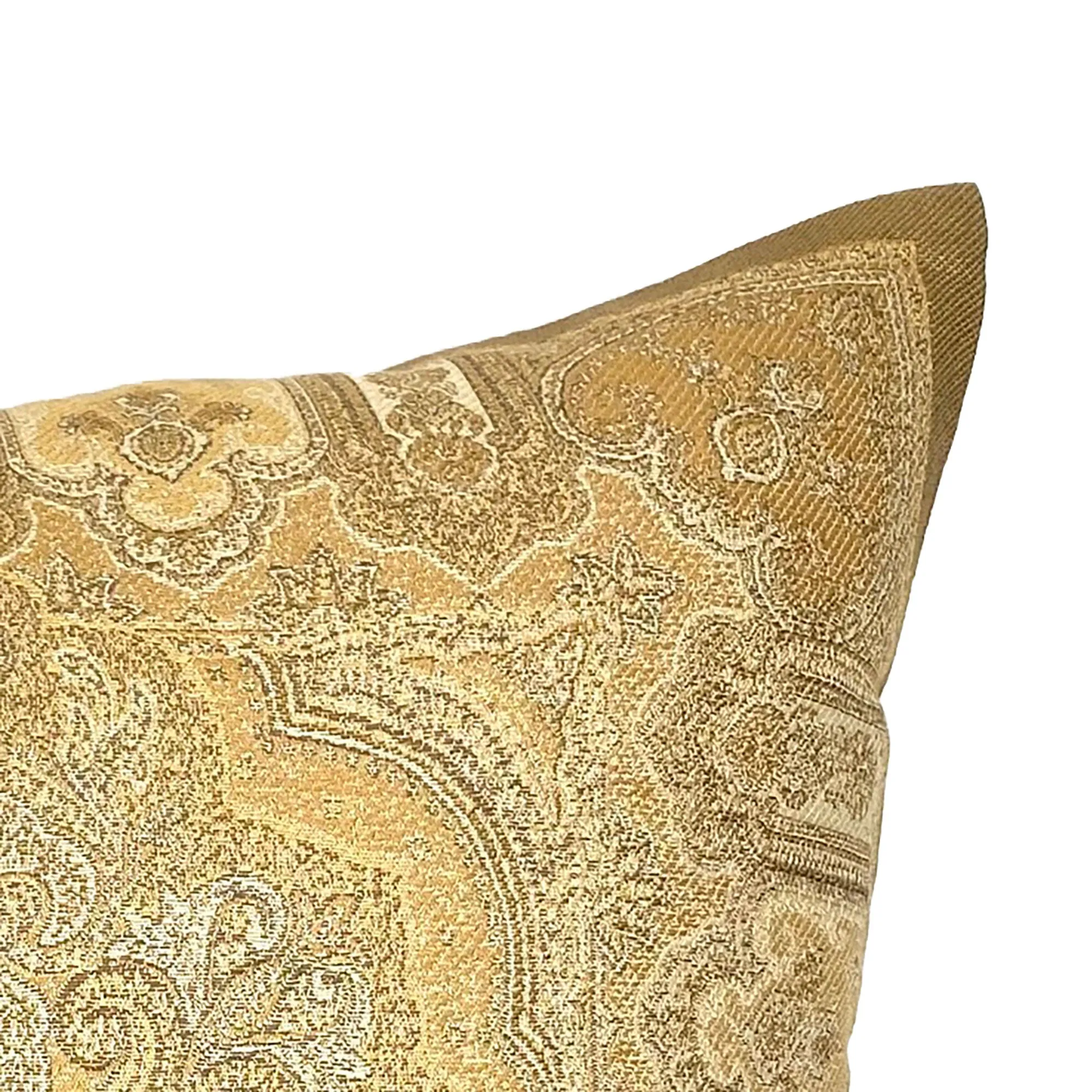 Opulent Gold Damask Throw Pillow Cover 20x20