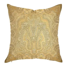 Opulent Gold Damask Throw Pillow Cover 20x20