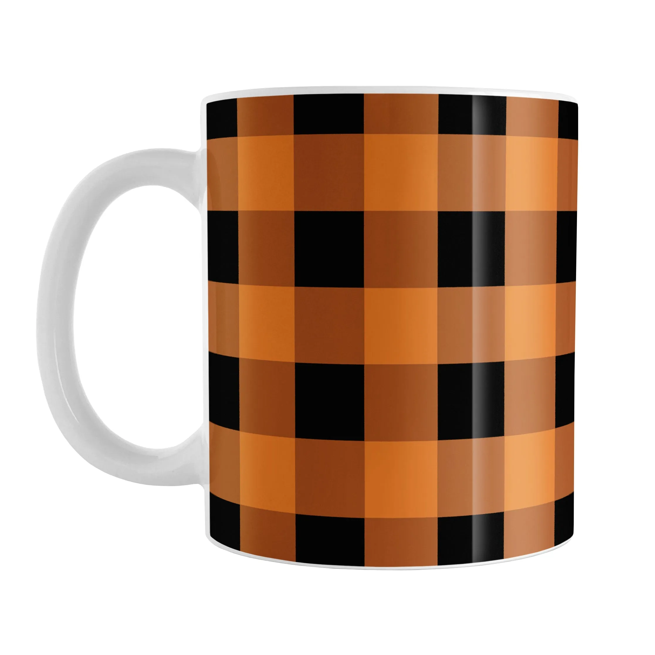 Orange and Black Buffalo Plaid Mug