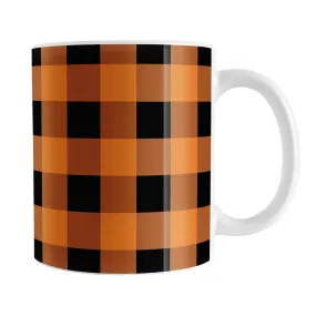 Orange and Black Buffalo Plaid Mug