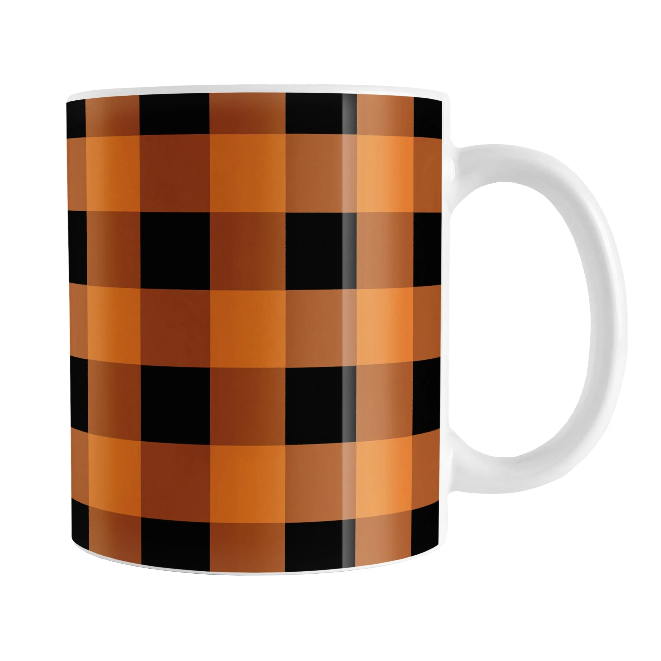 Orange and Black Buffalo Plaid Mug