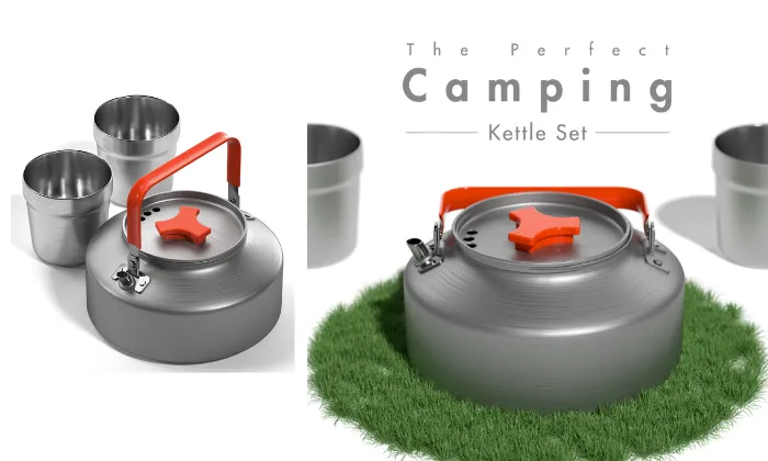 Outdoor Teapot With Cup Stainless Steel Rustproof