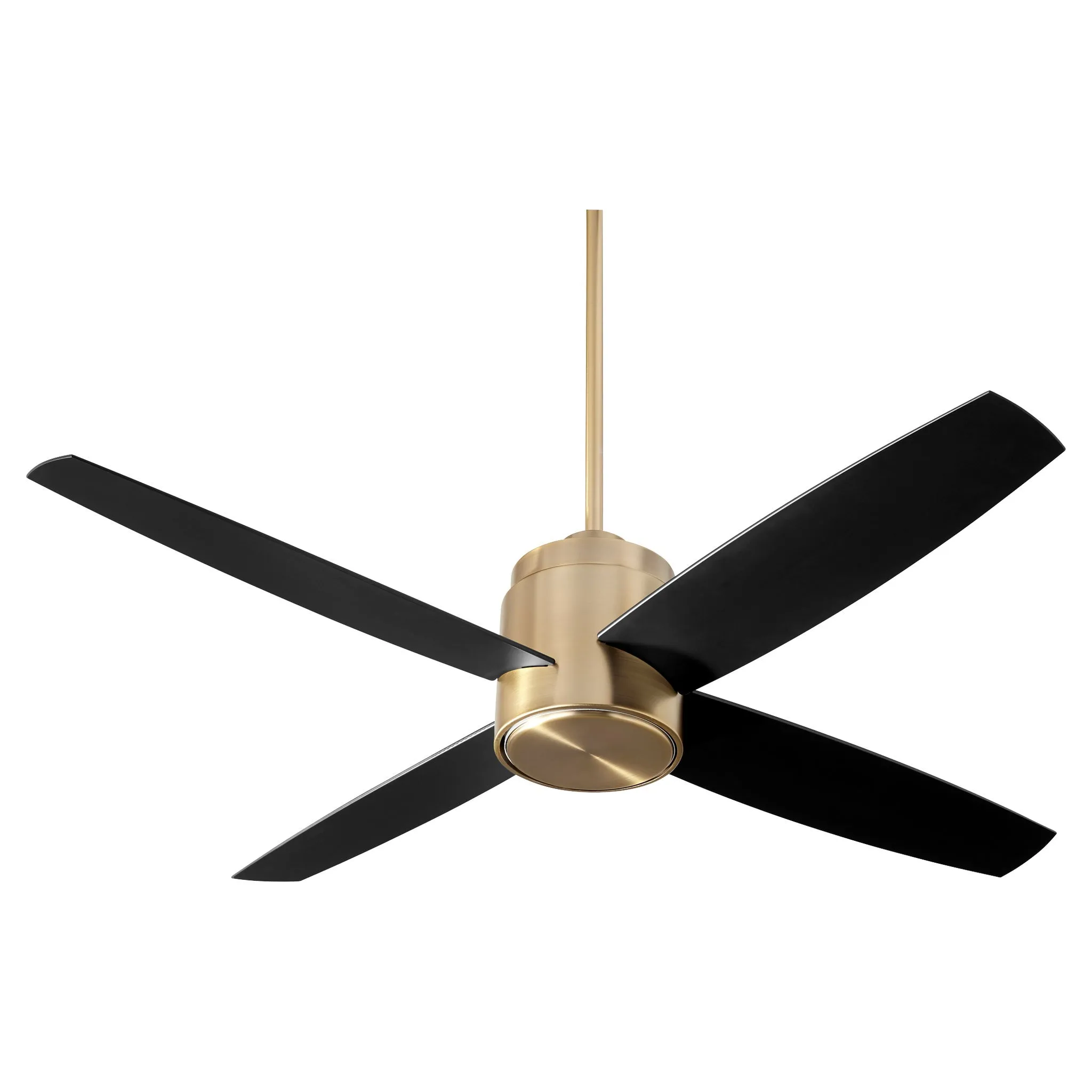 Oxygen OSLO Fan 3-101-40 Gold Black 52 Inch Four Blade Ceiling Fan - Aged Brass (Optional Remote 3-8-1000-0) LED Light Kit: Optional (3-9-101)