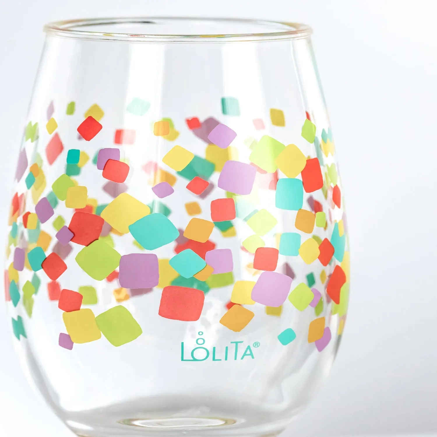 Party To Go Confetti 15oz Acrylic Stemless Wine Glass | Set of 2