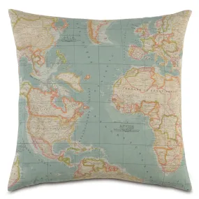 Passport Globe Trotter Throw Pillow Cover 22x22