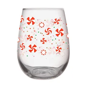 Peppermint Snow 20 oz Stemless Wine Glass