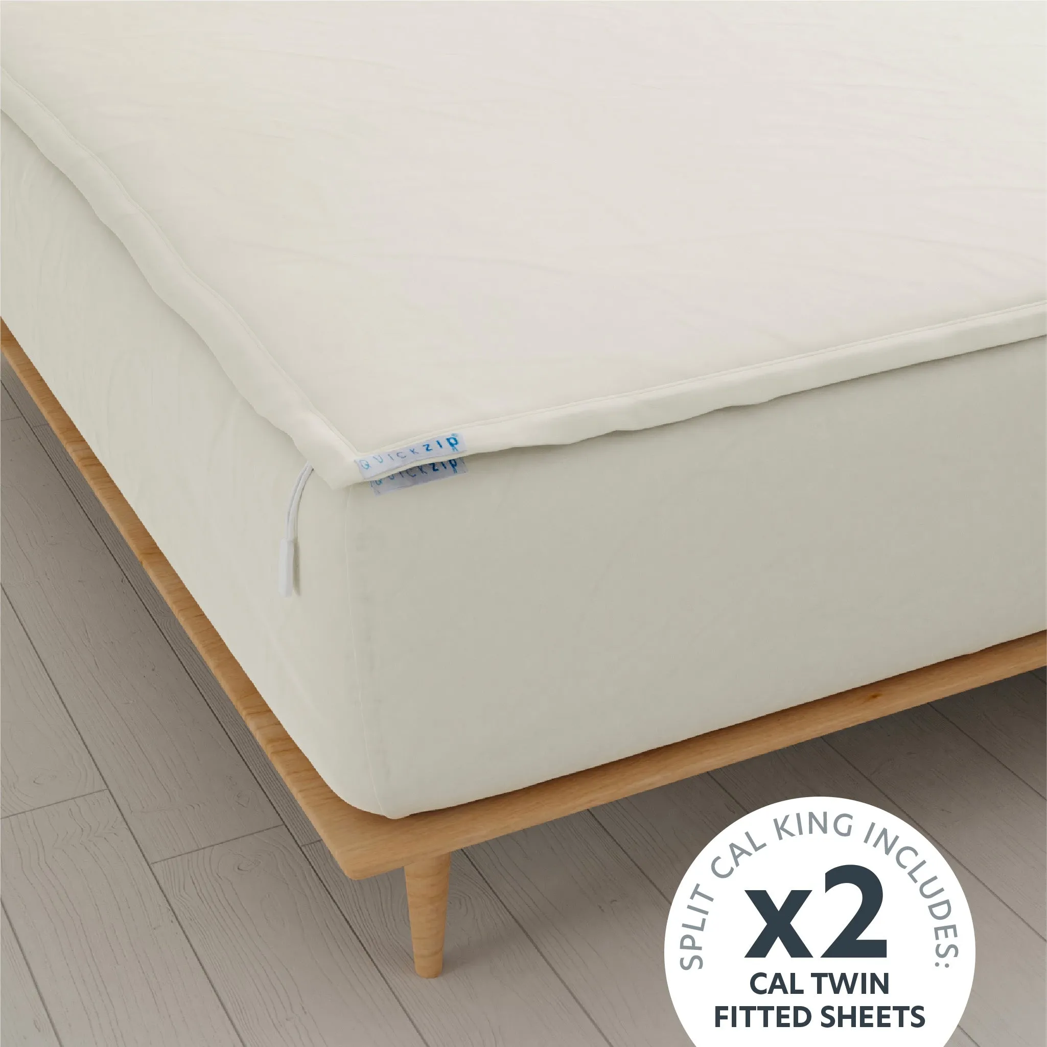 Percale Fitted Sheet (Base   Zip Sheet ) - Split Cal King