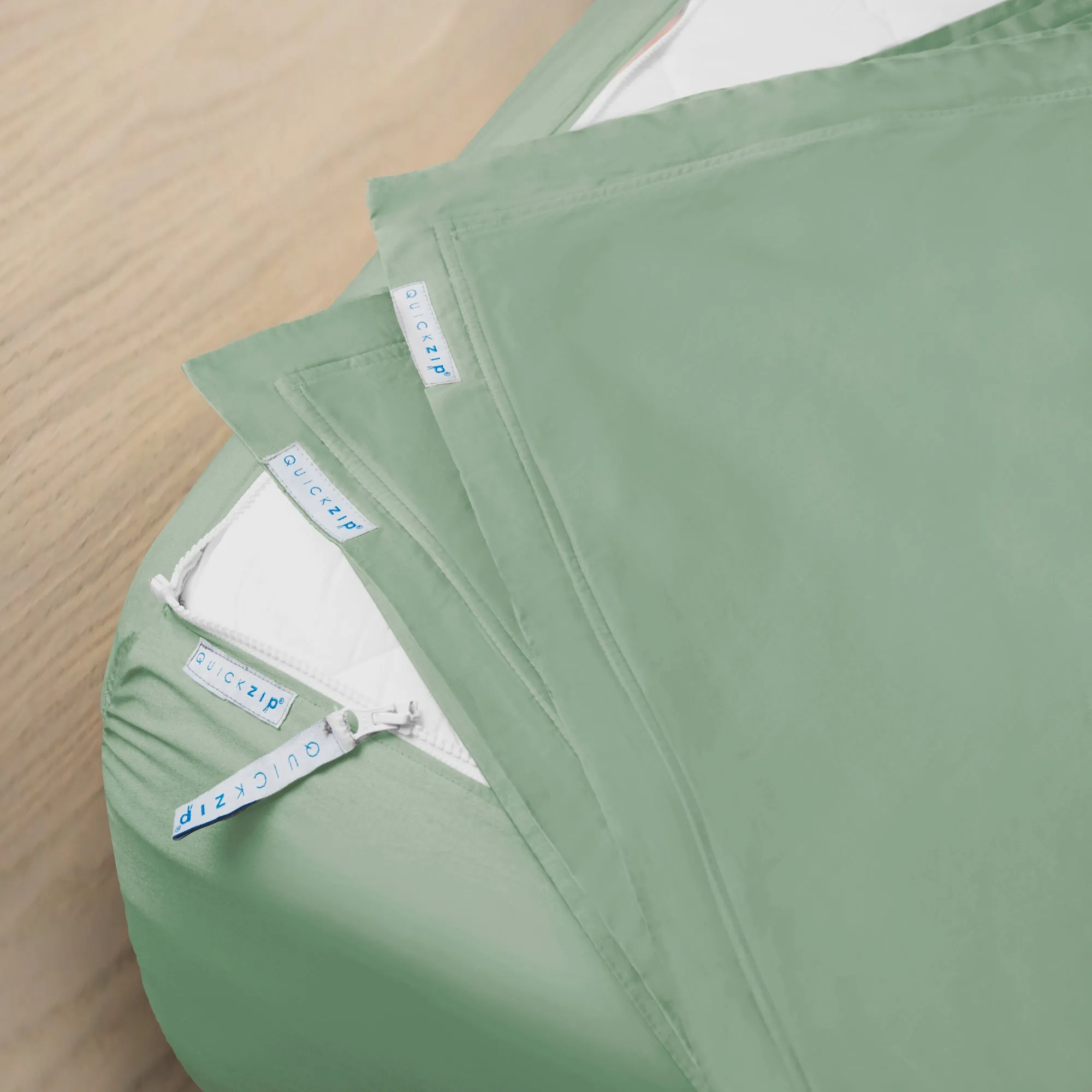 Percale Fitted Sheet (Base   Zip Sheet ) - Split Cal King