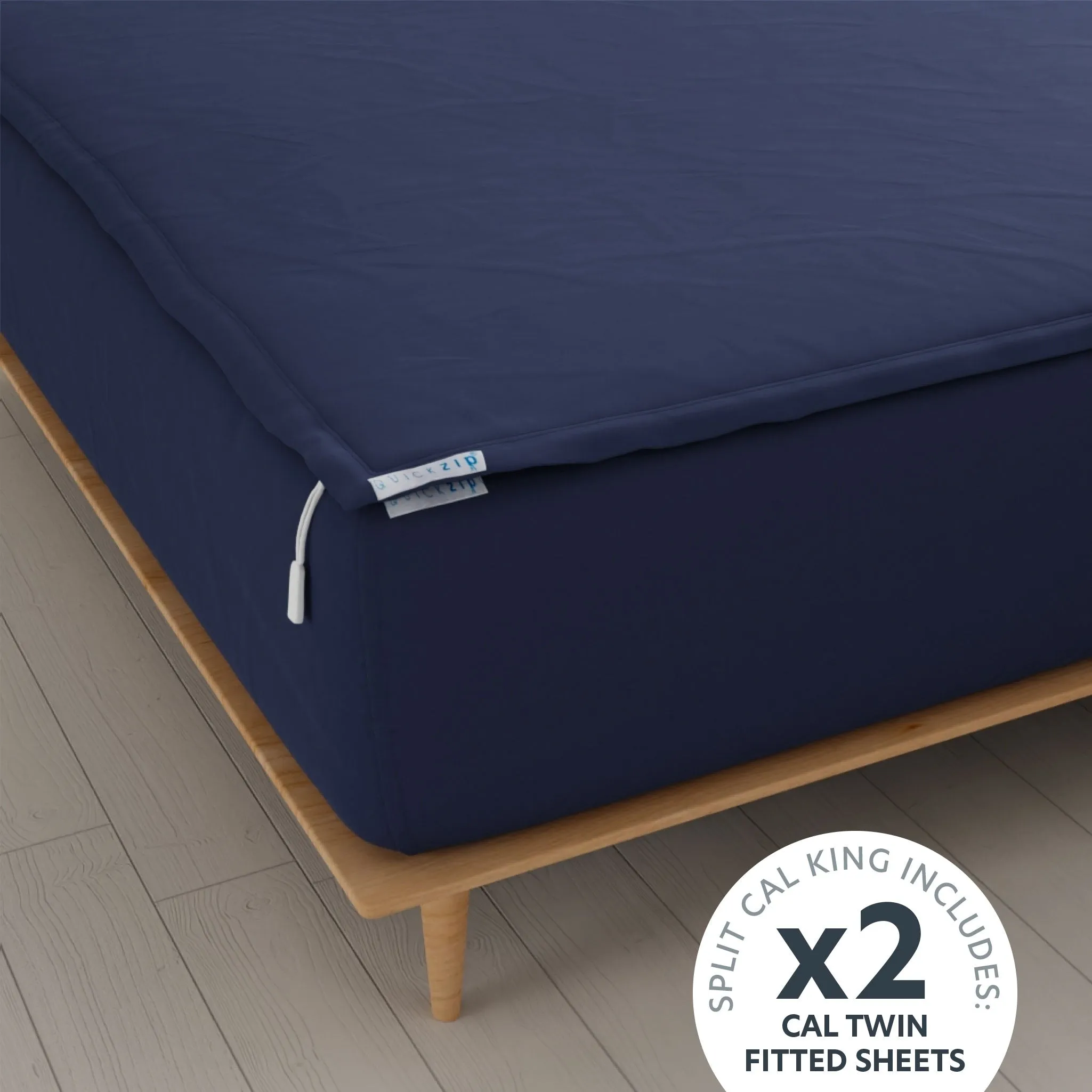 Percale Fitted Sheet (Base   Zip Sheet ) - Split Cal King