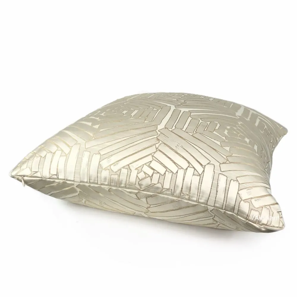 Percival Cream Gold Freeform Hexagons Pillow Cover