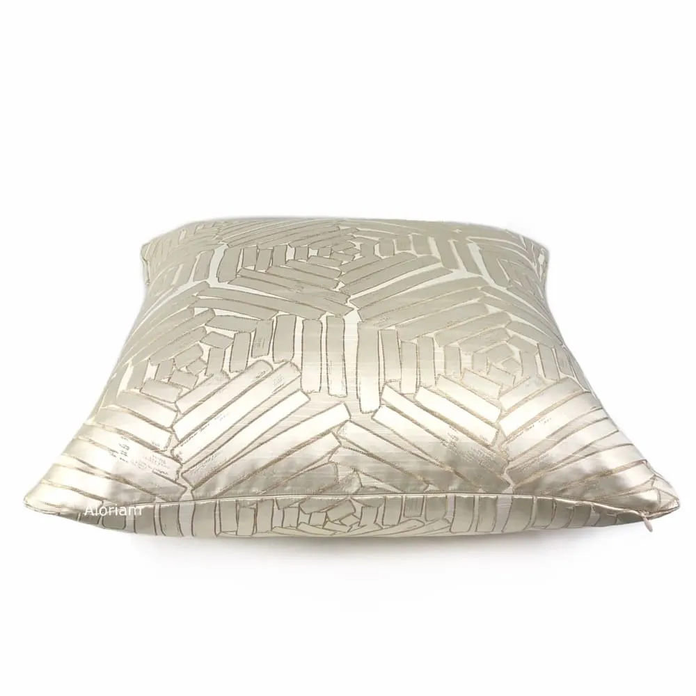 Percival Cream Gold Freeform Hexagons Pillow Cover