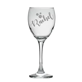 Personalised Floral Design Wine Glass