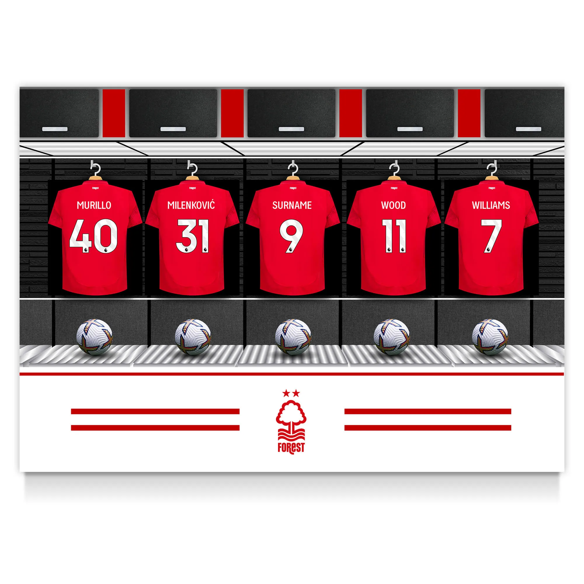 Personalised Nottingham Forest FC Dressing Room Poster