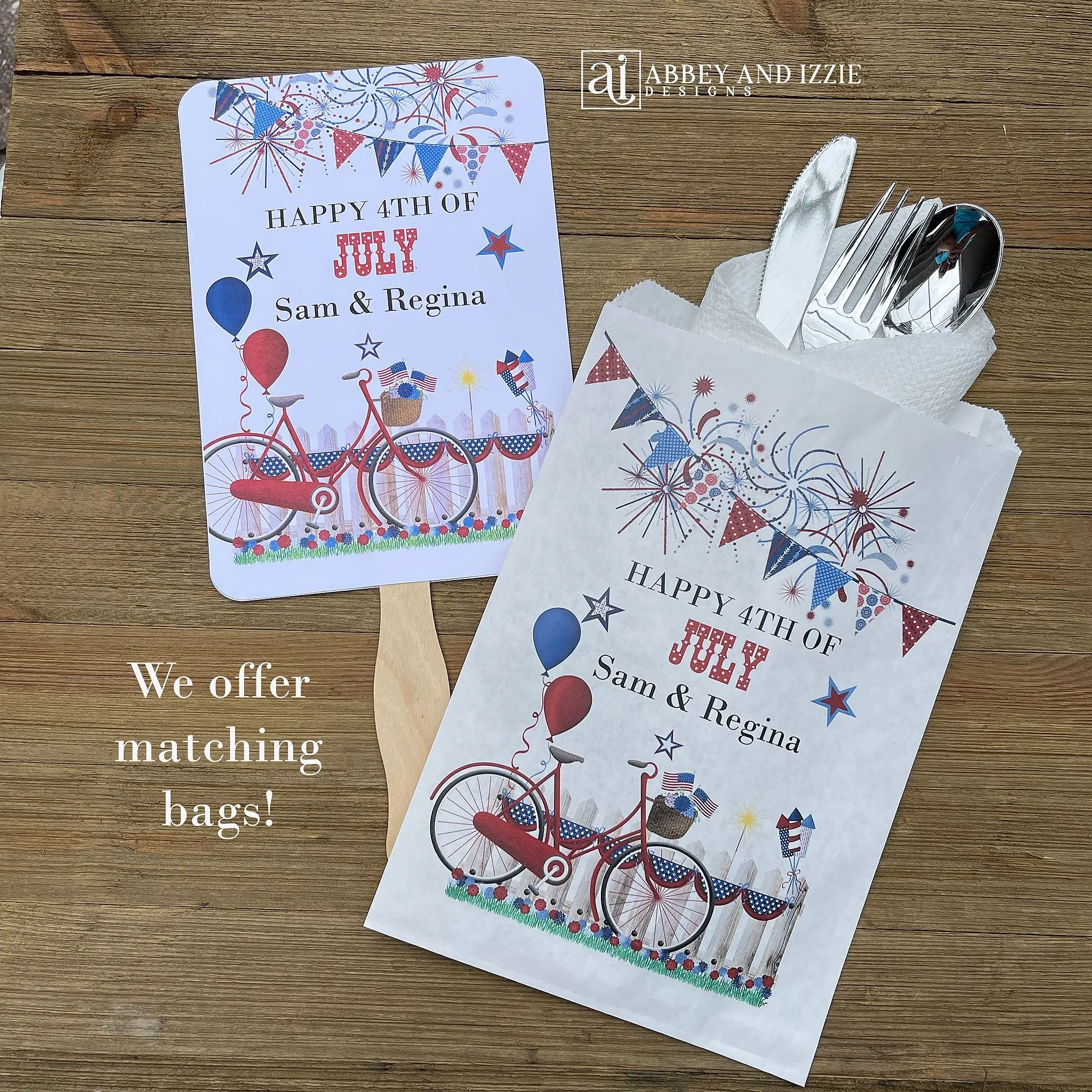 Personalized 4th of July Fans