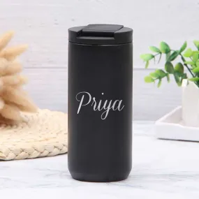 Personalized Coffee Tea Travel Mug Tumbler With Name Initials Monogram Engraved (400 ML)