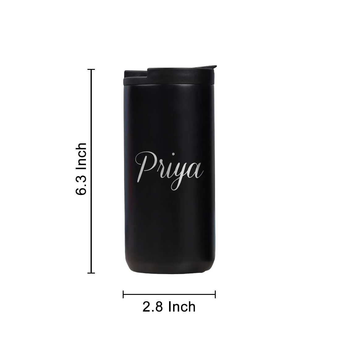 Personalized Coffee Tea Travel Mug Tumbler With Name Initials Monogram Engraved (400 ML)