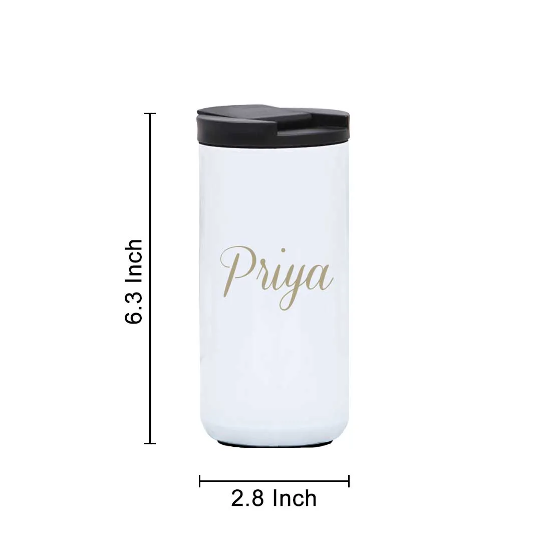 Personalized Coffee Tea Travel Mug Tumbler With Name Initials Monogram Engraved (400 ML)