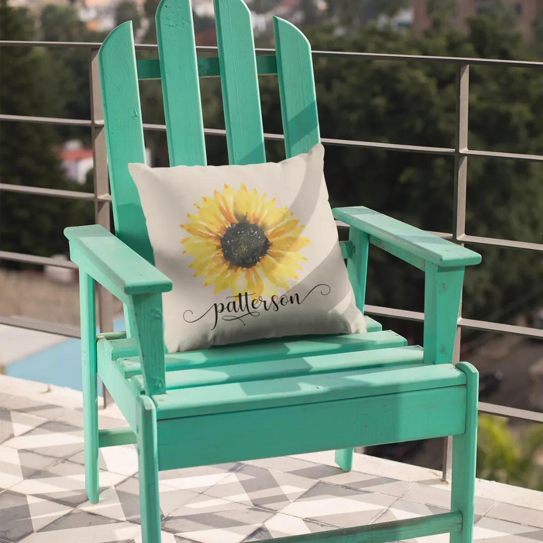 Personalized Sunflower Pillow Cover