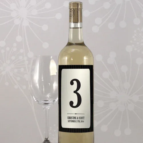 Personalized Table Number Glass Bottle Sticker Label (Pack of 12)