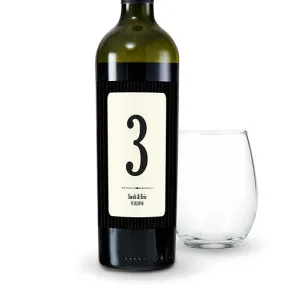 Personalized Table Number Glass Bottle Sticker Label (Pack of 12)