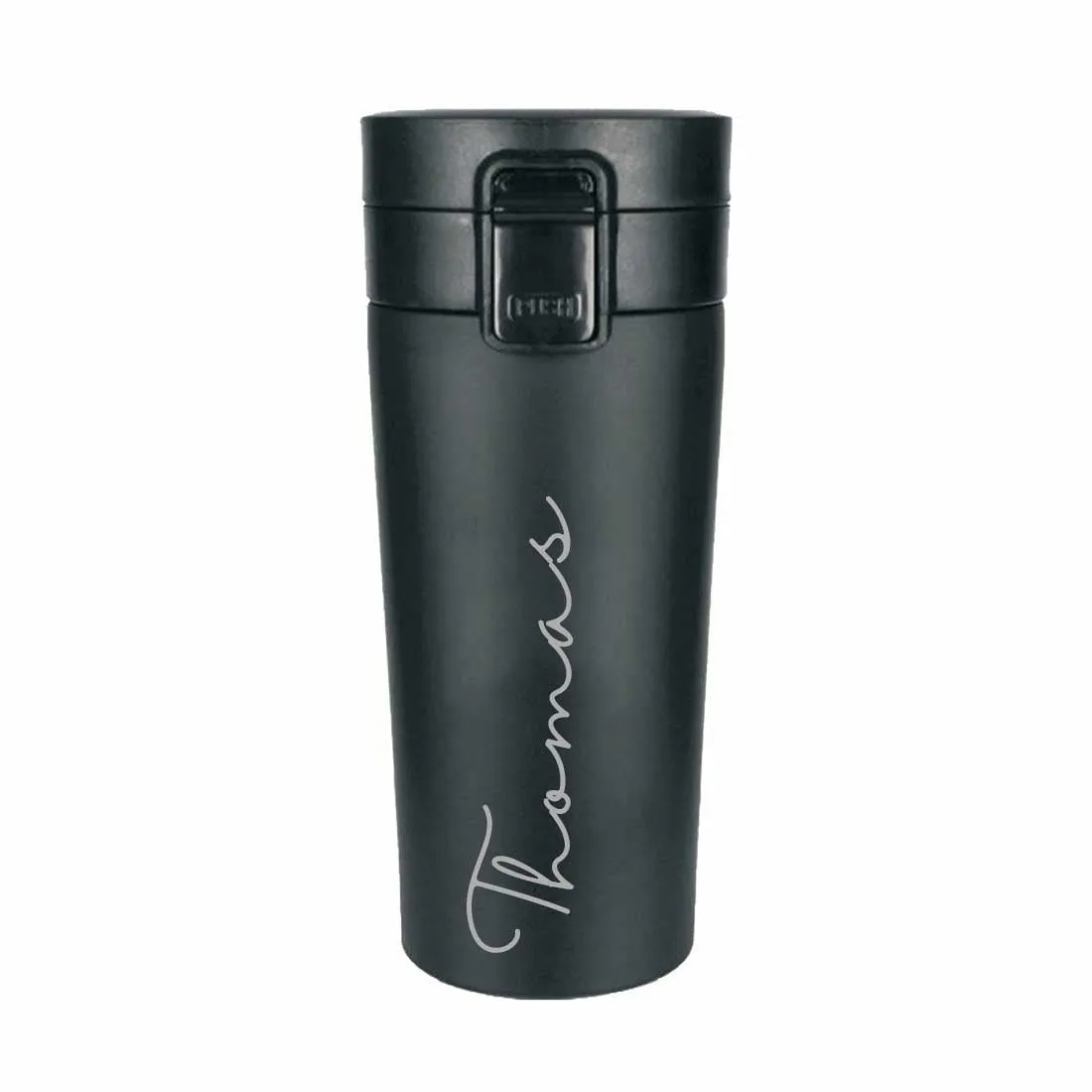 Personalized Travel Coffee Flask Sipper With Name Engraved  Calligraphy - Set of 2