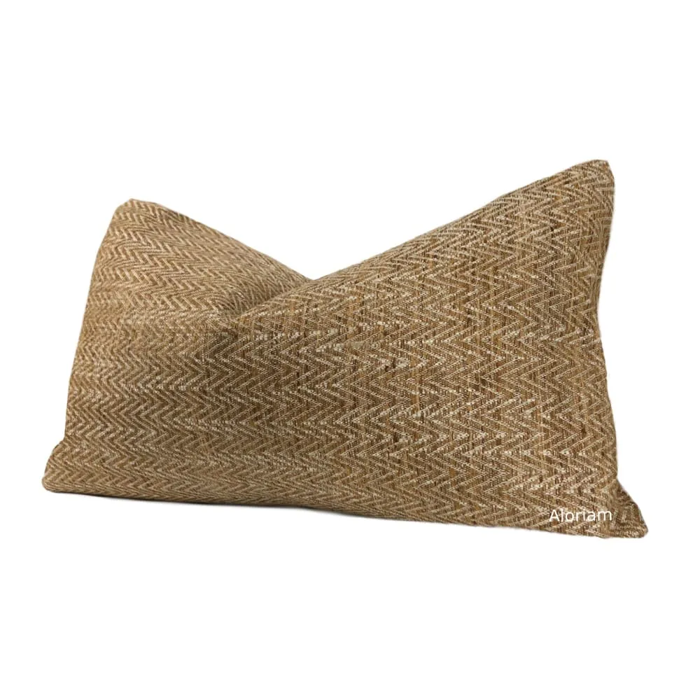 Pindler Beringer Pecan Brown Texture Herringbone Pillow Cover