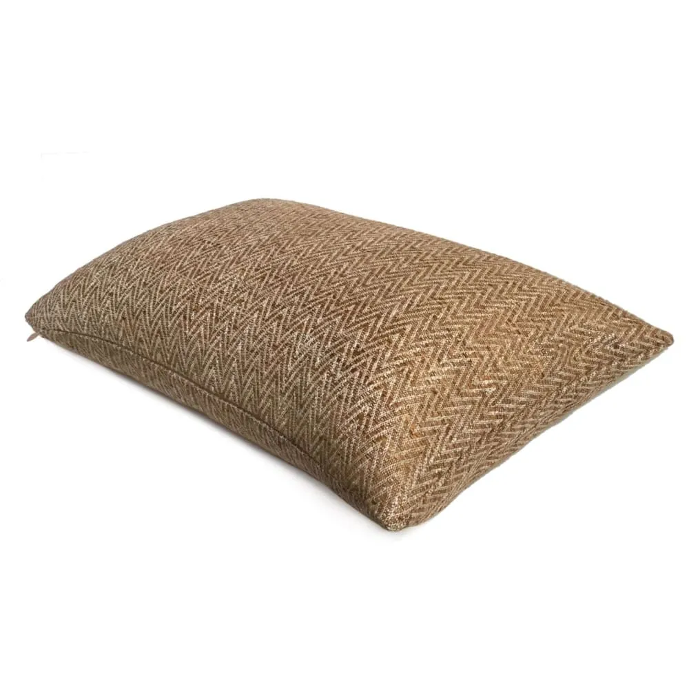 Pindler Beringer Pecan Brown Texture Herringbone Pillow Cover