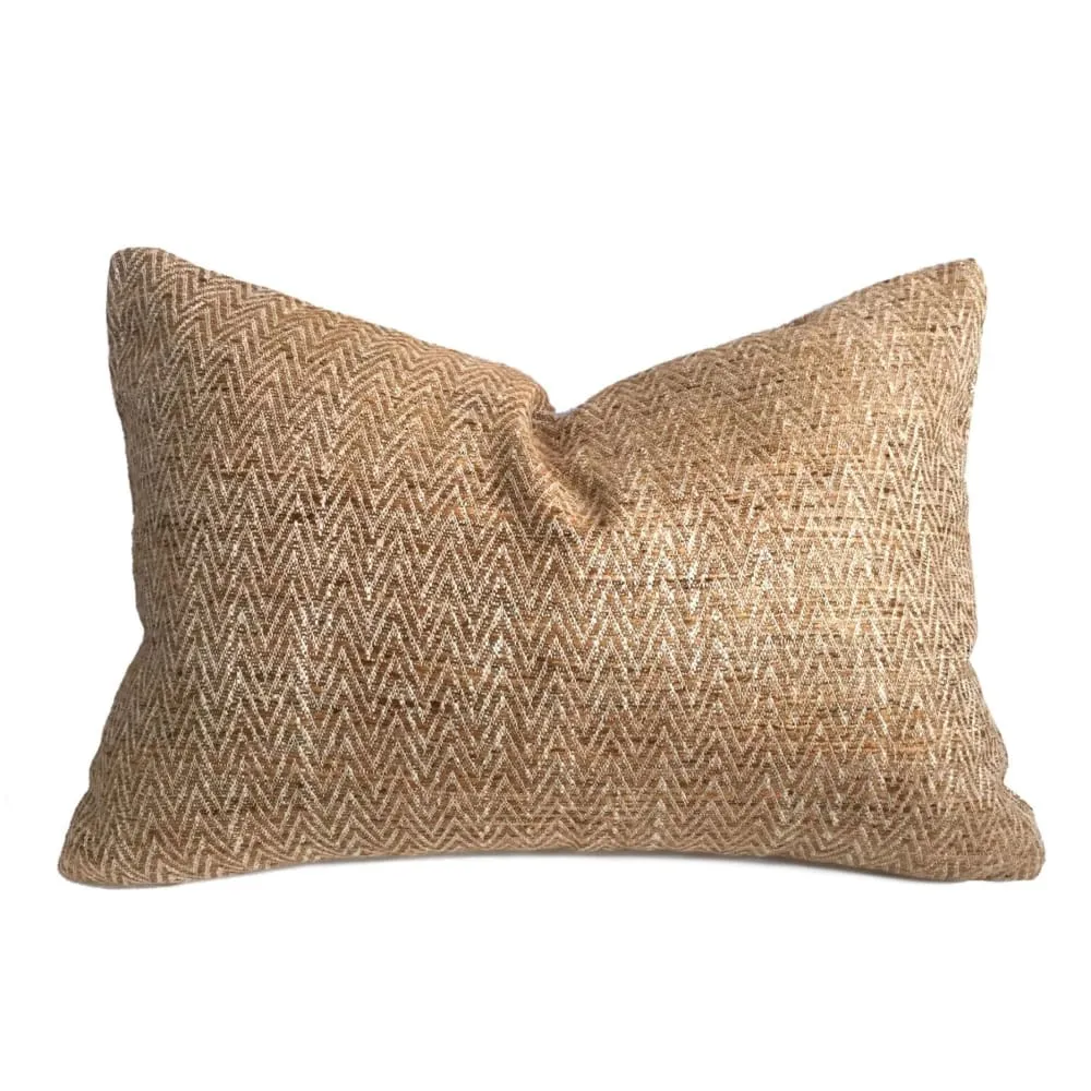 Pindler Beringer Pecan Brown Texture Herringbone Pillow Cover