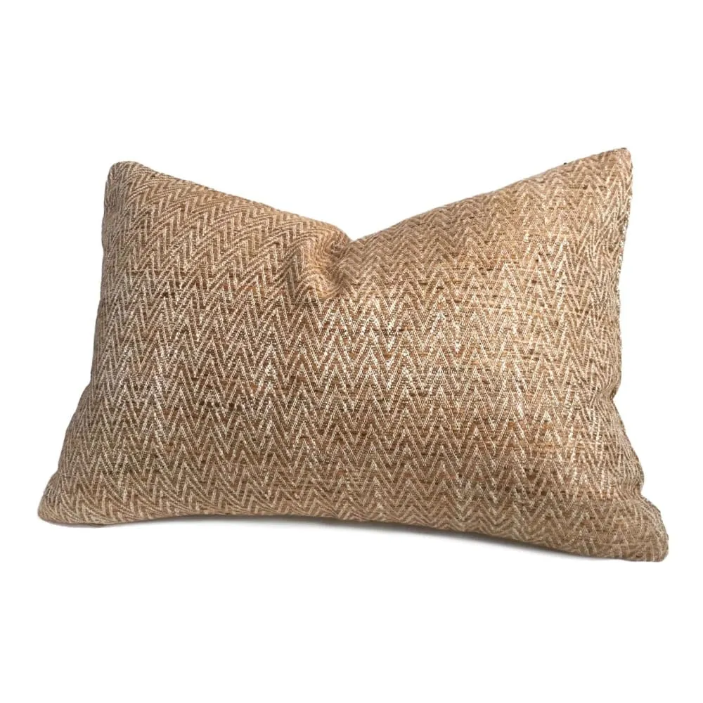 Pindler Beringer Pecan Brown Texture Herringbone Pillow Cover