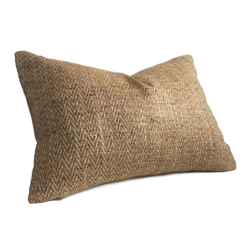 Pindler Beringer Pecan Brown Texture Herringbone Pillow Cover