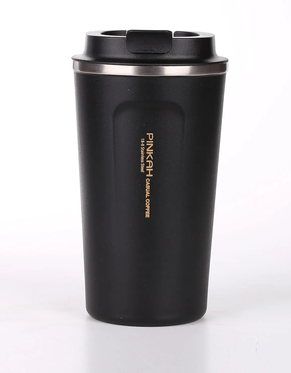 (PINKAH) Stainless Steel Insulated Reusable Vacuum Coffee Cup (500 ML) - Black