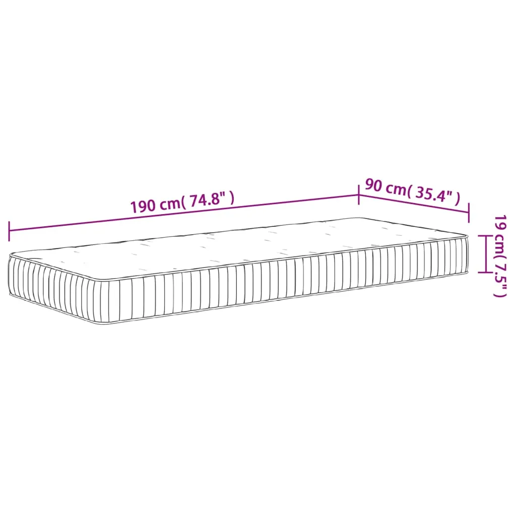 Pocket Spring Mattress Medium 90x190 cm Single Size