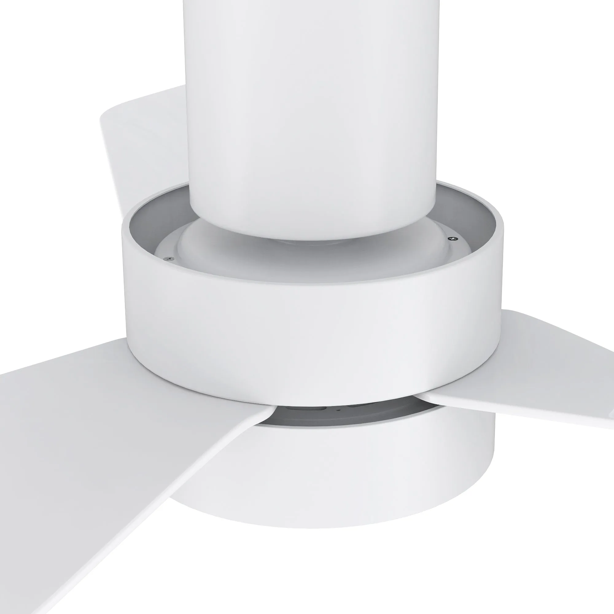 PORTER 44 inch 3-Blade Flush Mount Smart Ceiling Fan with LED Light Kit & Remote- White/White