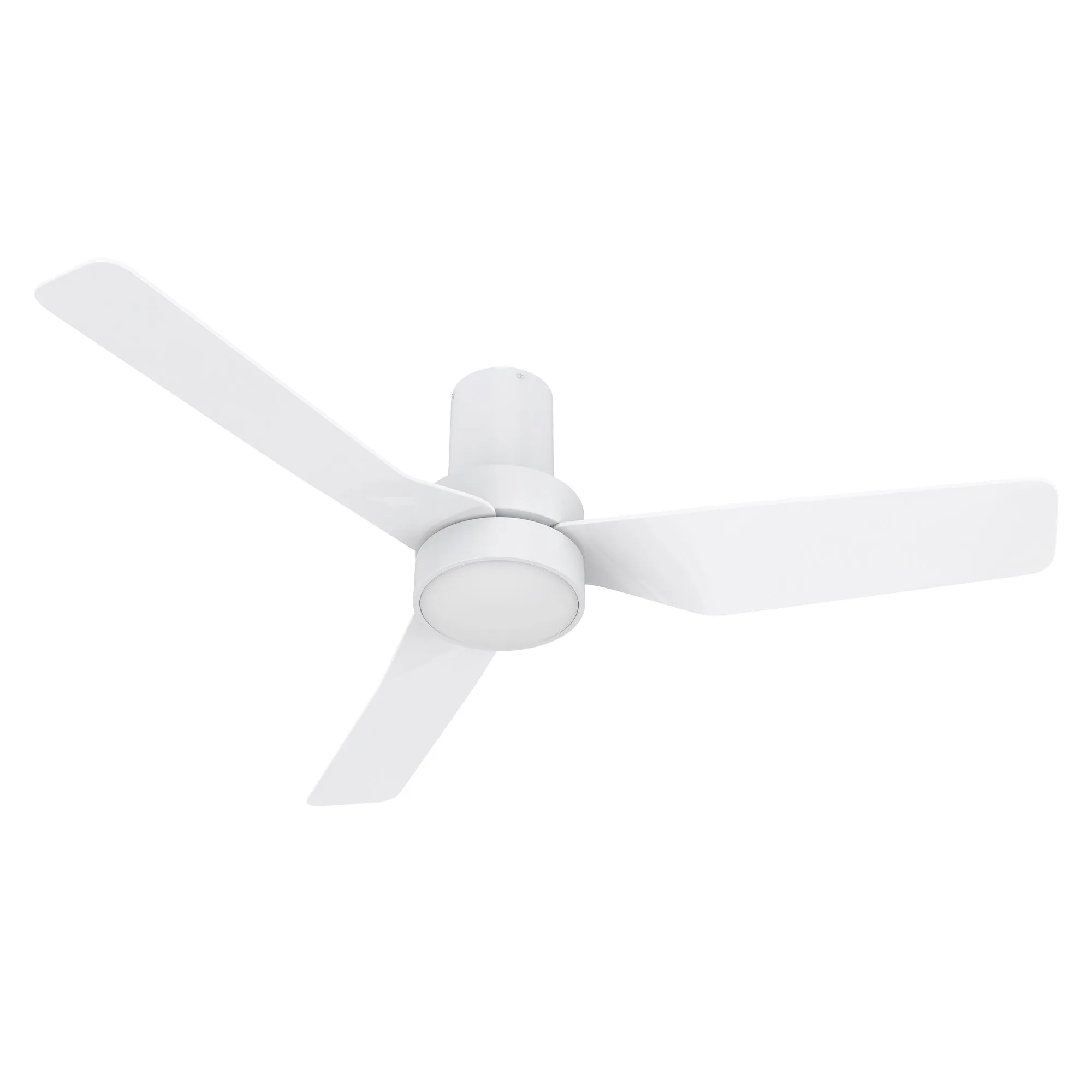 PORTER 44 inch 3-Blade Flush Mount Smart Ceiling Fan with LED Light Kit & Remote- White/White