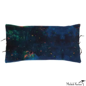 Printed Velvet Pillow Cloudy Aegean 12x22