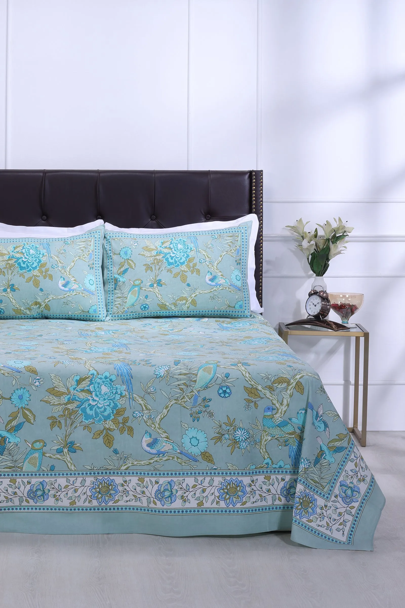 Rama Paisley Blue Cotton Bedsheet