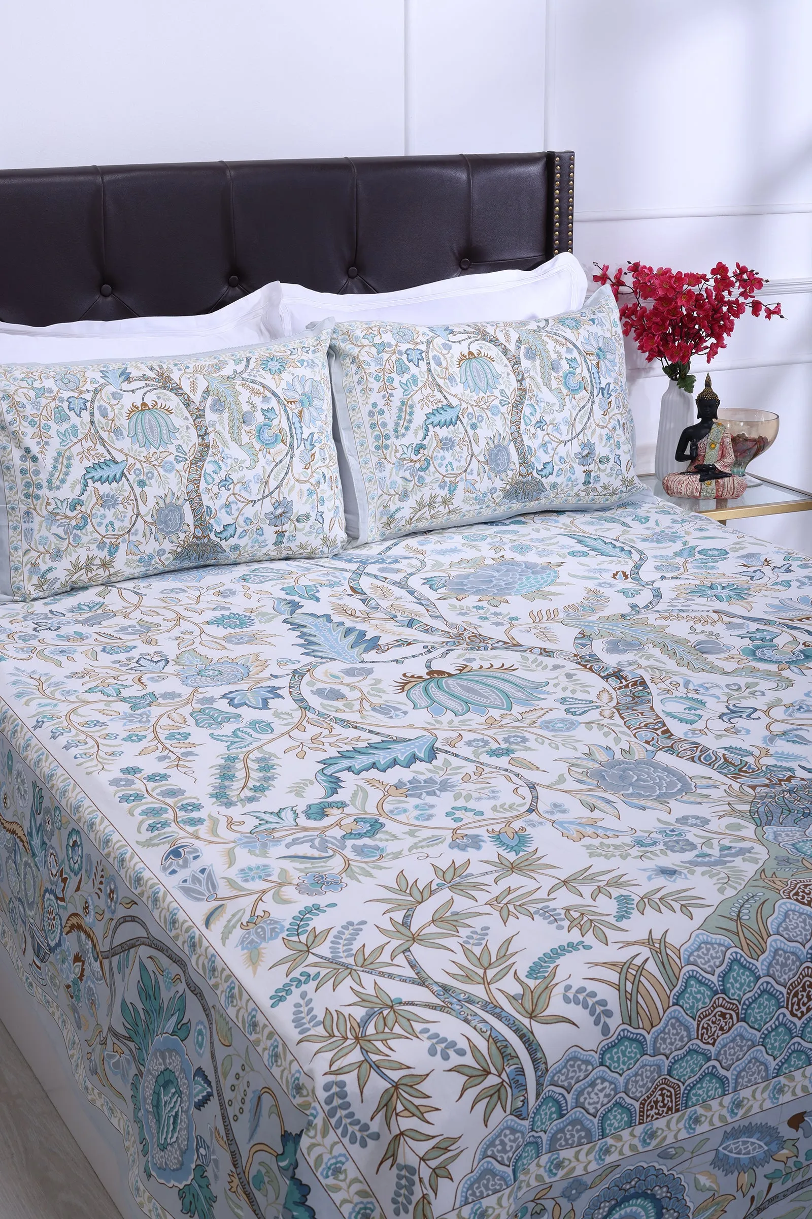 Rama Tree Of Life Blue Cotton Bedsheet