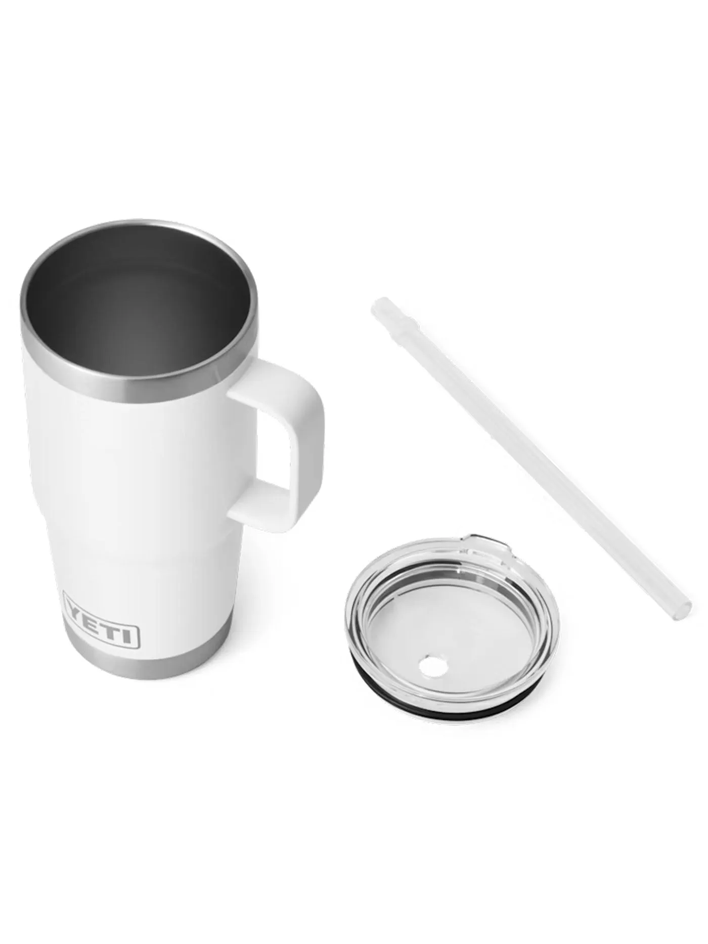 Rambler 25oz White Straw Mug