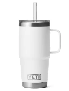 Rambler 25oz White Straw Mug