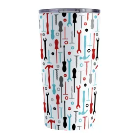 Red Turquoise Tools Pattern Tumbler Cup