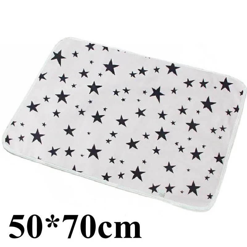 Reusable Cloth Diaper Baby Changing Pad Newborn Cotton Waterproof Washable Changing Pats Floor Play Mat Mattress Cover Sheet