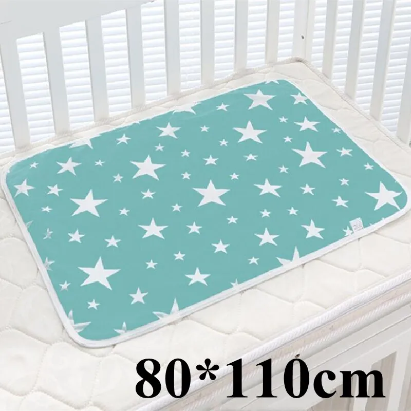 Reusable Cloth Diaper Baby Changing Pad Newborn Cotton Waterproof Washable Changing Pats Floor Play Mat Mattress Cover Sheet