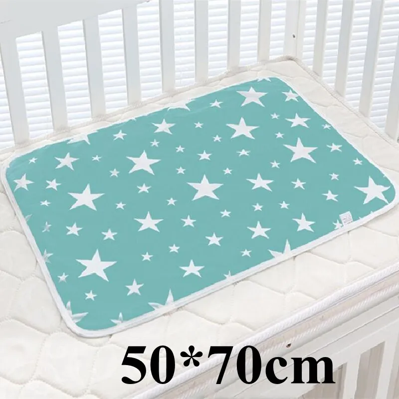 Reusable Cloth Diaper Baby Changing Pad Newborn Cotton Waterproof Washable Changing Pats Floor Play Mat Mattress Cover Sheet