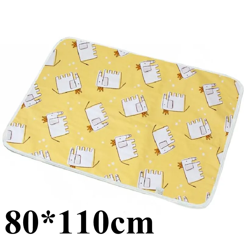 Reusable Cloth Diaper Baby Changing Pad Newborn Cotton Waterproof Washable Changing Pats Floor Play Mat Mattress Cover Sheet