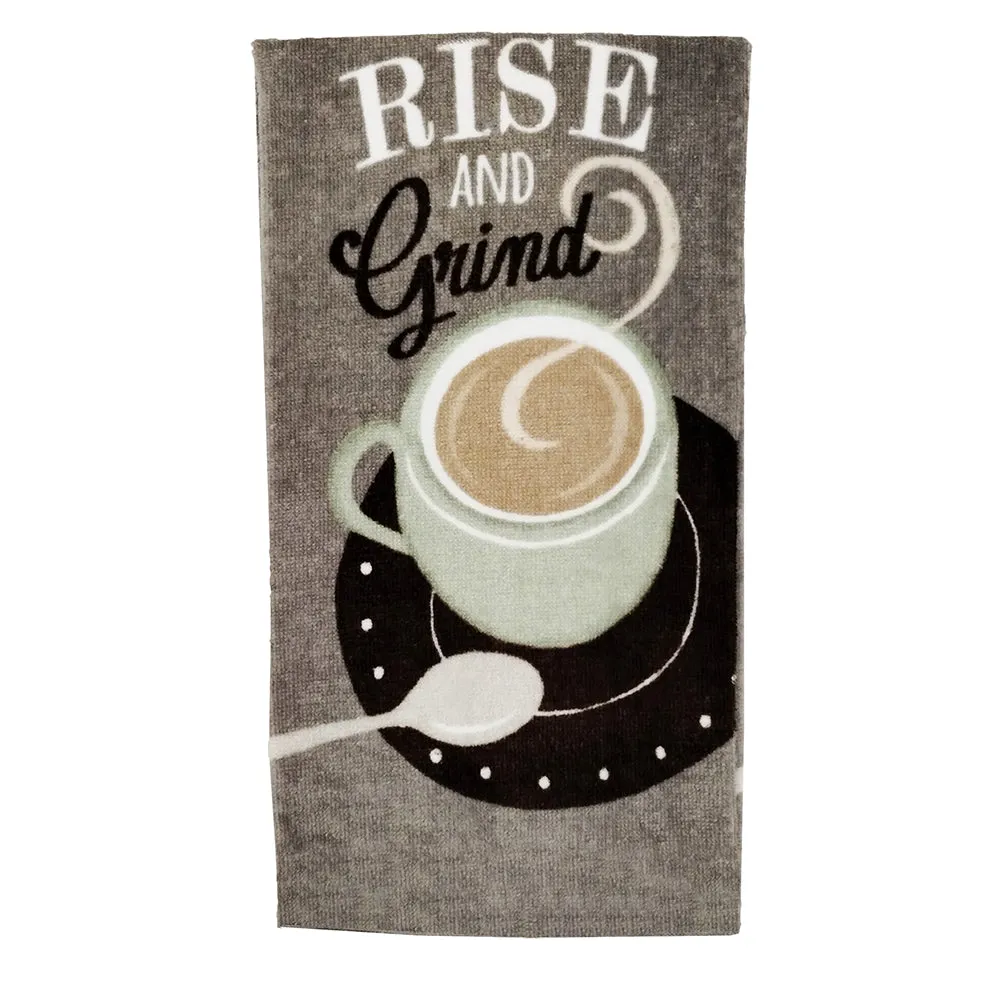 Rise & Grind Coffee Fiber Reactive Kitchen Towel 13600