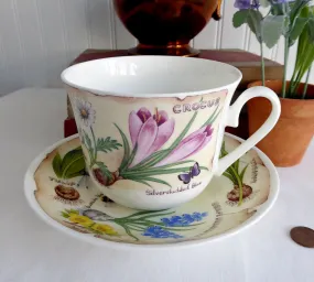 Roy Kirkham Breakfast Size Cup And Saucer Botanical Floral Bouquet Flowers Names