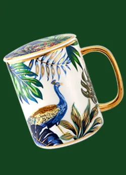 Royal Peacock Mug w/ Teaspoon Set (Jungle Series)