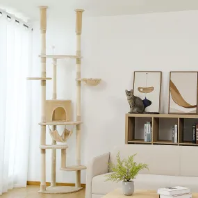 Scratching Post Floor to Ceiling Height Adjustable Cat Tree/Tower