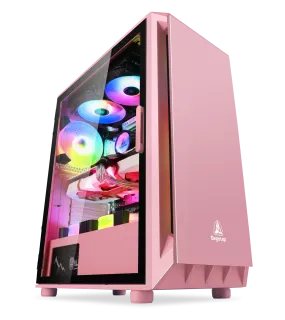 Segotep Gank 5 Gaming Computer case Support ATX, Micro-ATX, Mini-ITX Mid Case.Tempered Glass Side Panel, ATX Mid Tower, PC Case Black