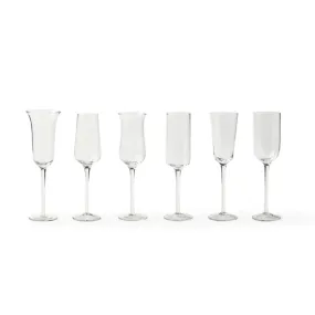 Set of 6 Clear Flutes